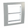 Unica Plus - cover frame (fix. frame) - 2 gangs (H) - 2x4 m - mist grey/white