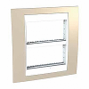 Unica Plus - cover frame (fix. frame) - 2 gangs (H) - 2x4 m - sand/white