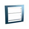 Unica Plus - cover frame (fix. frame) - 2 gangs (H) - 2x6 m - glacial blue/white