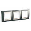 Unica Plus - cover frame - 3 gangs, H71 - champagne/ivory