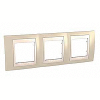 Unica Plus - cover frame - 3 gangs, H71 - sand/ivory