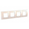 Unica Plus - cover frame - 4 gangs, H71 - ivory/ivory