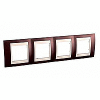 Unica Plus - cover frame - 4 gangs, H71 - terracotta/ivory