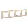 Unica Plus - cover frame - 4 gangs, H71 - sand/ivory