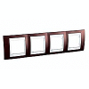 Unica Plus - cover frame - 4 gangs, H71 - terracotta/white