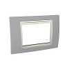 Unica Plus - cover frame - 3 modules - mist grey/ivory