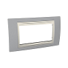 Unica Plus - cover frame - 4 modules - mist grey/ivory