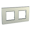 Unica Quadro Metallized - cover frame - 2 gang - titanium