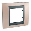 Unica Top - cover frame - 1 gang - Onyx Copper /graphite