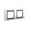 Unica Top - cover frame - 2 gangs, H71 - Top White/graphite
