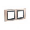 Unica Top - cover frame - 2 gangs, H71 - Onyx Copper /graphite