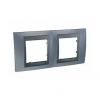 Unica Top - cover frame - 2 gangs, H71 - metal grey/graphite