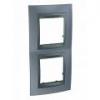 Unica Top - cover frame - 2 gangs - Metal Grey/graphite
