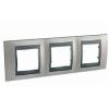 Unica Top - cover frame - 3 gangs, H71 - Nickel Matt/graphite