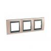 Unica Top - cover frame - 3 gangs, H71 - Onyx Copper/graphite