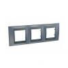 Unica Top - cover frame - 3 gangs, H71 - Metal Grey/graphite