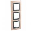 Unica Top - cover frame - 3 gangs - Onyx Copper/graphite