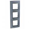 Unica Top - cover frame - 3 gangs - metal grey/graphite