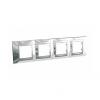 Unica Top - cover frame - 4 gangs, H71 - bright chrome/aluminium