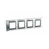 Unica Top - cover frame - 4 gangs, H71 - bright chrome/graphite