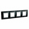 Unica Top - cover frame - 4 gangs, H71 -  Rhodium Black/graphite