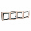 Unica Top - cover frame - 4 gangs, H71 - Onyx Copper/graphite