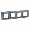 Unica Top - cover frame - 4 gangs, H71 - Metal Grey/graphite