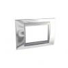 Unica Top - cover frame - 3 modules - bright chrome/aluminium