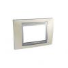 Unica Top - cover frame - 3 modules - matt nickel/aluminium