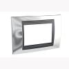 Unica Top - cover frame - 3 modules - bright chrome/graphite