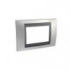 Unica Top - cover frame - 3 modules - glossy chrome/graphite