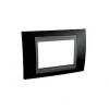 Unica Top - cover frame - 3 modules - rhodium black/graphite