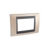 Unica Top - cover frame - 3 modules - onyx copper/graphite