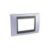 Unica Top - cover frame - 3 modules - metal grey/graphite