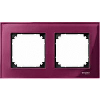 Real glass frame, 2-gang, Ruby red