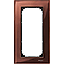 Real glass frame, 2-gang without central bridge piece, Mahogany brown