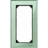 Real glass frame, 2-gang w/o central bridge piece, Emerald green